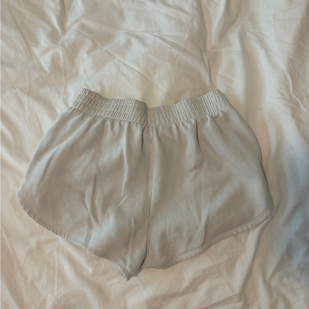 Women's White Sweat Shorts - Picture 2 of 2